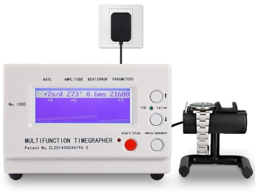 Macchina per orologi professionale per orologi meccanici e automatici, n. 1000 TimeGrapher con schermo LCD e microfono, 6 posizioni Tester di precisione con strumento di calibrazione