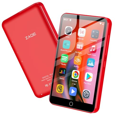 MP3 Player with Bluetooth and WiFi, 80GB MP3 MP4 Players with 4 Touchscreen and Speaker, Android MP3 Player with Spotify, Audible, Amazon Music, Deezer,Play Store,FM Radio, Expanded Up to 1TB