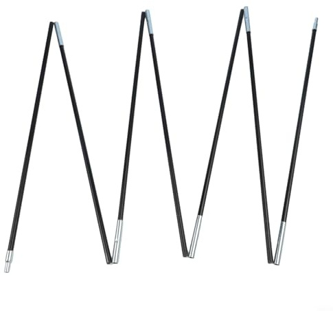 Jonikuper Fiberglas-Zeltstangen-Ersatz, 3,2–3,9 m, langlebige 7 mm Stangen mit interner elastischer Kordel für Camping, Wandern, Zelte, Vordach oder Markisen-Reparaturzubehör, Schwarz (3,2 m)
