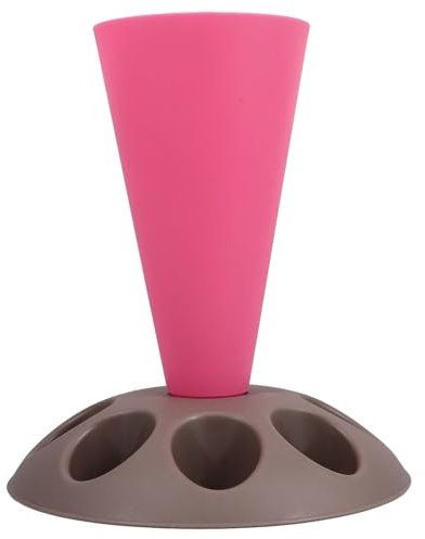 HIAKDOFT Soporte para Manga Pastelera Compacto con Ranuras para Boquillas Organizador Versátil para Utensilios de Repostería para Decoración y Almacenamiento Cocina Moderna Rosa