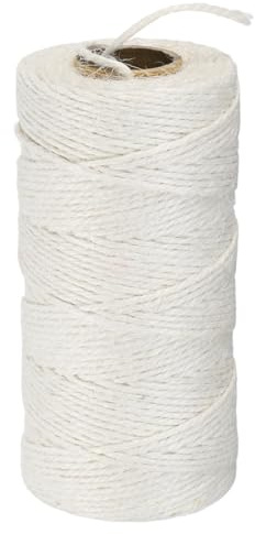 M METERXITY 1-Pack Jute Twine String 2mm x 328ft/100m, White | Garden Twine String for Crafts, Gift Wrapping, Gardening Plants, Durable Plant Ties Thick Rope
