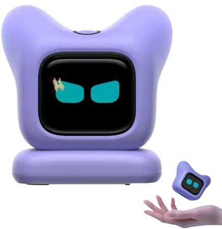 Robot De Escritorio Con Ia: Mascota Electrónica Inteligente Con Chat De Voz Y Emociones Dinámicas. Un Gadget Tecnológico Interactivo, Creativo E Inteligente, Ideal for Escritorio Del Hogar(Purple)