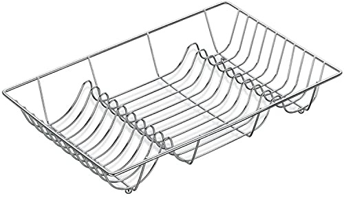 Kela „Loop“ Abtropfgitter, verchromtes Metall, silberfarben, 48 x 31,5 cm.