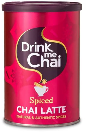 Drink Me Chai au Lait épicé 250g (Pack de 1) - Préparation avec de l'eau, Thé Chai Latte en poudre (16 portions)