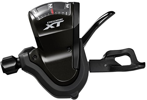 SHIMANO Deore XT Trekking SLT8000L Schalthebel 3-Fach Schwarz 2017 Schalthebel rechts, Einheitsgröße