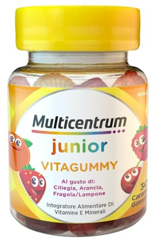 Multicentrum Vitagummy Integratore Alimentare di Vitamine e Minerali Formulato per Bambini 3+, con Vitamina D e Iodio, Gusto Frutta Mista, 30 Caramelle Gommose