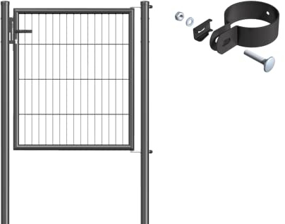 Alberts 633004 Einstab-Gittermatten-Einzeltorset | zinkphosphatiert anthrazit | 1000 x 1250 mm