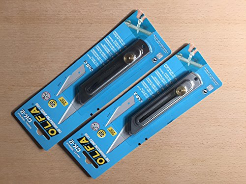 448498-2Stück - OLFA - Cutter-Arbeitsmesser, CK-2, 20mm Schnitzklinge - Edelstahlgriff, preiswerter DOPPELPACK!!!