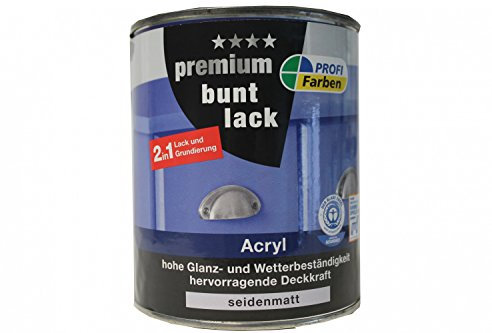 ProfiFarben Premium Buntlack 2in1 Lack und Grundierung Acryl seidenmatt 0,75 L Farbwahl, Farbe (RAL):RAL 9010 Reinweiß