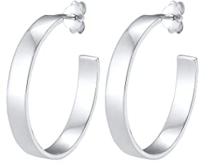 Elli Ohrringe Damen Creolen Basic Geo Blogger 925 Sterling Silber