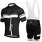 INBIKE Fahrradtrikot Herren Kurzarm Damen Fahrradbekleidung Männer Set Kurz Fahrrad Trikot und Brace Radlerhose mit Sitzpolster(Weiß, L)