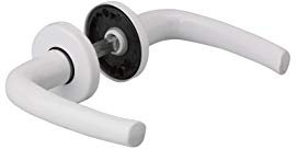 THIRARD - Paire de Béquilles pour Porte d'Entrée Chantilly - Aluminium - Carré 7 mm - Laqué Blanc - Installation Facile - Compatible avec Portes Métalliques et PVC - Blanc