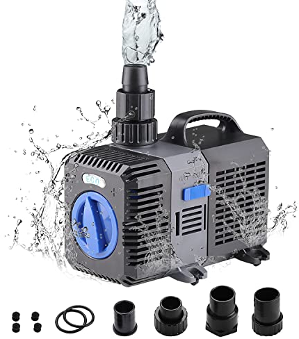 EXLECO Super Eco Pompa per filtro Pompa a laghetto 8000L/H 70W Pompa a Risparmio Energetico Pompa per Flusso per Stagno o Acquario CTP-8000