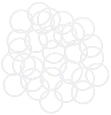 sourcing map Packung mit 30 Silikon O-Ringe 20mm OD 17mm ID 1.5mm Breite VMQ Dichtung für Kompressorventile Rohrreparatur Weiß