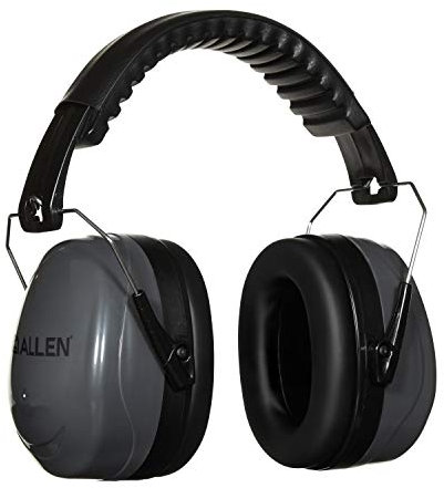 Allen Company® Sound Defender - Paraorecchie di sicurezza pieghevoli, 26 dB NRR, ANSI S3.19 e CE EN352-1 con protezione uditiva, colore: nero/grigio