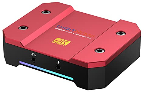 DigitNow Video Capture Card USB 3.0, Audio Game Capture Card with 4K HDMI Loop-Out for Zero Latency Gaming Live Streaming, Works for Nintendo Switch, PS4, Switch, Xbox One, OBS, Wii…