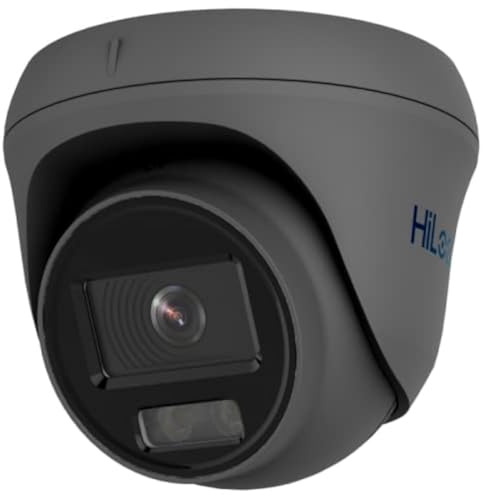 HiLook IPC-T259H-(2.8mm) 5MP ColorVu Lite Fixed Turret Network POE IP Kamera IP67 24/7 Farbe - Grau
