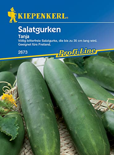 Kiepenkerl Profi-Line Salatgurkensamen Tanja 2673 - Bitterfrei - Bis zu 35 cm lang - Freiland geeignet - Gemüsesamen, Samen Gemüse, Gemüsepflanzen, Saatgut