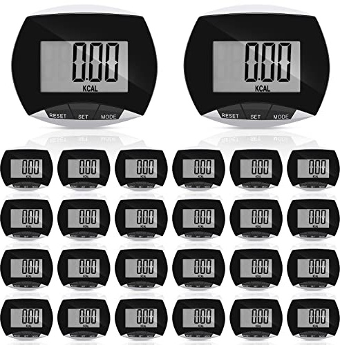 Weewooday Pedometer for Walking Steps and Miles Simple Pedometer Clip on with Large Digital Display Portable LCD Step Counter Bulk Gift for Women Men Adults(Black,4 Pcs)