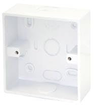 Mr. Gadget's Solutions® Single Gang Surface Mounted 16mm Pattress Back Box, 1 Gang White