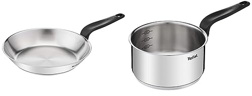 Tefal Primary Poêle inox 24 cm, Garantie 10 ans, Acier inoxydable de première qualité, Induction, Pour cuisiner de délicieuses recettes et déglacer E3080404 & Primary casserole 18 cm (2,1 L)