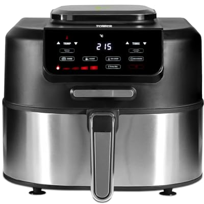 Tower T17131 Vortx 5 in 1 Air Fryer and Grill with Crisper, 5.6L, 1700W, Black