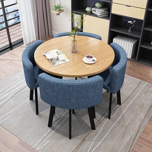 Esstisch Mit 4 Stühlen Set, Rezeption Tisch Und Stuhl Kombination, Besprechungstisch Mit Stühlen, Küchentisch Und Stühle Für 4 Personen, Platzsparende, Für Esszimmer, Café Und Kleine Räume (Color : C