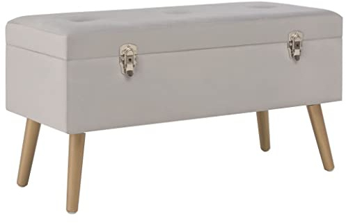 ZQQLVOO Bettbank Hocker mit Stauraum Flur Möbel Bank mit Stauraum 80 cm Grau Samt