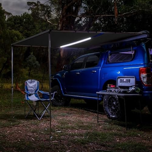 DJJYCTNM Toldo Lateral del Coche con Luz LED, Tienda de Campaña Extraíble, Refugio PU5000mm UV50 + Sombra SUV for Acampar al Aire Libre, Negro