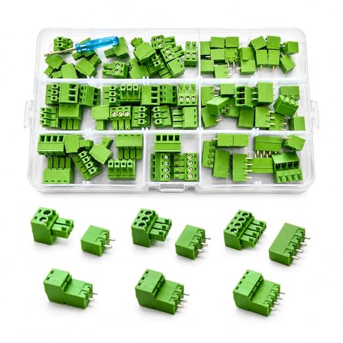 40 Steckbare 2-/3-/4-polige Leiterplattenklemmen | Gerade PCB Schraubklemmen | 3,81 mm Rastermaß | Terminal Block Steckverbinder für PCB Platinen, Elektronik & DIY Projekte