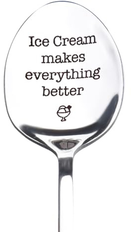 Ice Cream Lovers Spoons - Gift for Boyfriend, Girlfriend, Family & Friends - Set of 6 Colorful Ice Cream Spoons