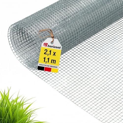 horizont Wühlmausgitter 2,1 x 1,1 m, Maschenweite 6,3 mm, verzinkt | Drahtgitter feinmaschig, Volierendraht, Maulwurfgitter, Kaninchendraht, Vogelschutzgitter, Hasendraht, Maschendrahtzaun