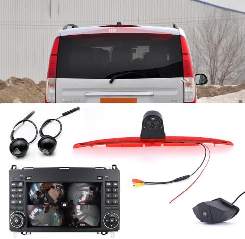 HD GPS Navi Touchscreen Autoradio Navigation Bildschirme mit CarPlay & Android+360°-Panorama-Rückfahrkamera-Parksystem Kompatibel mit Mercedes-Benz Sprinter B906 W639 W447/V W Crafter (G7239+7239)