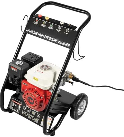 Limpiador a presión de gasolina, 2,3 GPM, limpiador de presión eléctrico con pistola pulverizadora, filtro de manguera y tapón de ventilación para limpiar coches, vallas, carreteras, aceras, casas