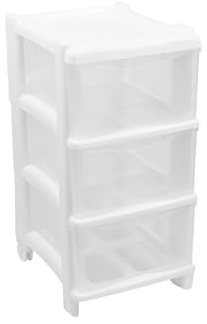 Gio'Style Cassettiera Essential Cassie | 3 Cassetti | Bianco | H 60 cm | Made in Italy