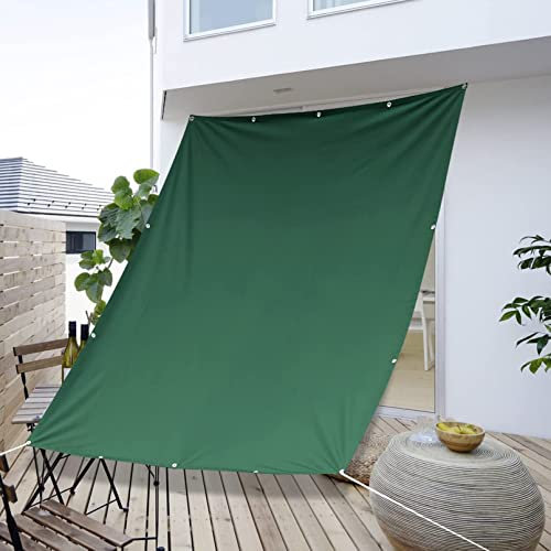 Wasserdichte 2 x 8 m Rechteckige Sonnenschutz für Außen Pergola Winddicht Anti-UV Markisen mit Befestigungsseilen für Garten Party Dunkelgrün Schatten Markise