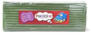 Plasticine Losa de un solo color, 400 g, verde militar #67, arcilla de modelado para animadores profesionales y fabricantes de modelos, fácil de dar forma y moldear, hacer esculturas, modelos y
