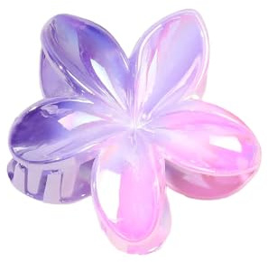 Blausky 6 pièces de pinces à cheveux en acrylique fleurs, épingle à cheveux Plumeria hawaïenne, grandes pinces à cheveux fleurs à clip griffe antidérapant bijoux capillaires pour femmes et dames