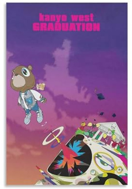 Kanye Poster West Music Rapper Singer Cover Poster Für Zimmer, Ästhetische Leinwand-Wandkunst, Schlafzimmer-Dekor Poster 24x36inch(60x90cm)