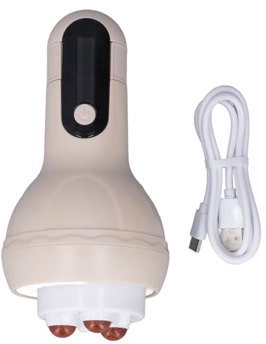 Elektrisches Bauchmassagegerät, professionelles automatisches Bauchmassagegerät für die Verdauungsgesundheit, postpartale Erholung, schwangere Frauen, tragbar, 9 x 17 cm (Aprikosenfarbe)
