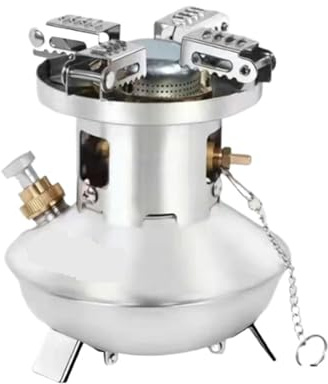 TRDEWR RéChaud De Camping Cuisinière À Essence De Camping, sans Préchauffage, Bruit, Four Huile, Brûleurs Pique-Nique, Poêle, Ustensiles Cuisine Petit Et Portable