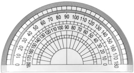 LICQIC 1 goniometro in plastica trasparente, 180 gradi, 10,2 cm, per misurare l'angolo, studenti matematica, aula, scuola e ufficio