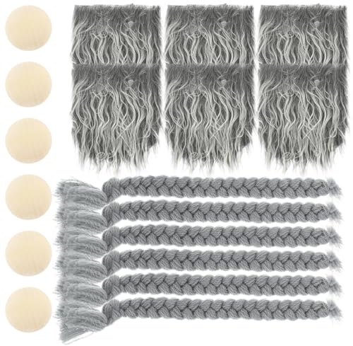 UKCOCO Fai da Te Barba Gnomi in Materiale Artificiale con Perle di Legno Pretagliate per Decorazioni Natalizie e Artigianato Creativo