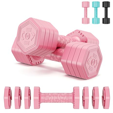 Dripex Hanteln Set 2,5kgx2 und 5kgx2 oder 7,5kgx2, Verstellbare 6 Hantelplatten mit Einem Gewicht von 0,25 kg oder 0,5 kg oder 0,75 kg für Frauen und Männer für Home Gym