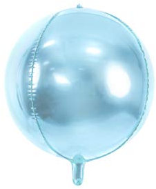 PartyDeco - Globo Mylar Foil Redondo Azul Metalizado, 45 cm de diámetro