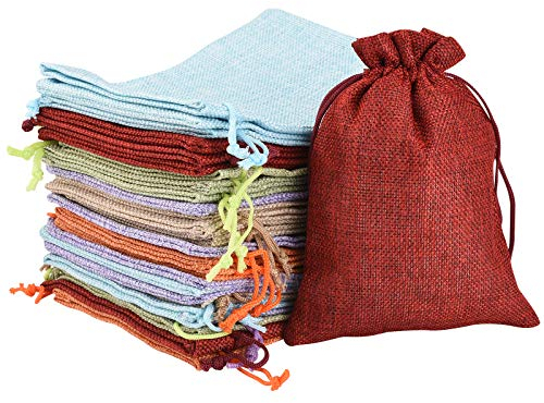 Irich 30 Stück 13x18 cm Baumwollsäckchen mit zugband, 6 Farben Jutesäckchen mit Kordelzug, Schmuckbeutel, Geschenk Säckchen für Party, Hochzeit Geschenke, Kunst und DIY