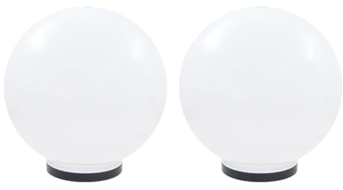 vidaXL 2X LED Kugelleuchte 40cm PMMA Kugellampe Gartenlampe Außenleuchte Lampe