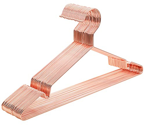 SONGMICS Kleiderbügel aus Metall, 20 Stück, stilvoll verchromt, rostbeständig, platzsparend, 42 cm lang, Roségold CRI44R20
