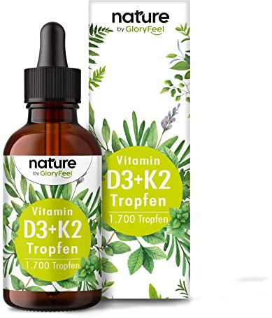 Vitamin D3 K2 Tropfen (1700) - Original K2VITAL® (50ml) - 99,7+% All-Trans - Vitamin D3 hoch bioverfügbar + Vitamin K2 MK7 - Laborgeprüft, ohne Zusätze in Deutschland hergestellt