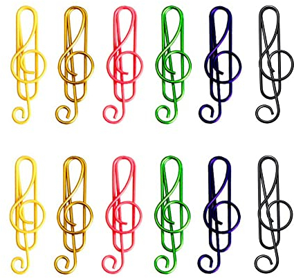 CellCase 50 Stück Musik-Büroklammern, Musiknoten-Clips, Noten-Stil, Büroklammern, Halter, Klemmen für Schreibtisch, Lesezeichen, Büro, Schule